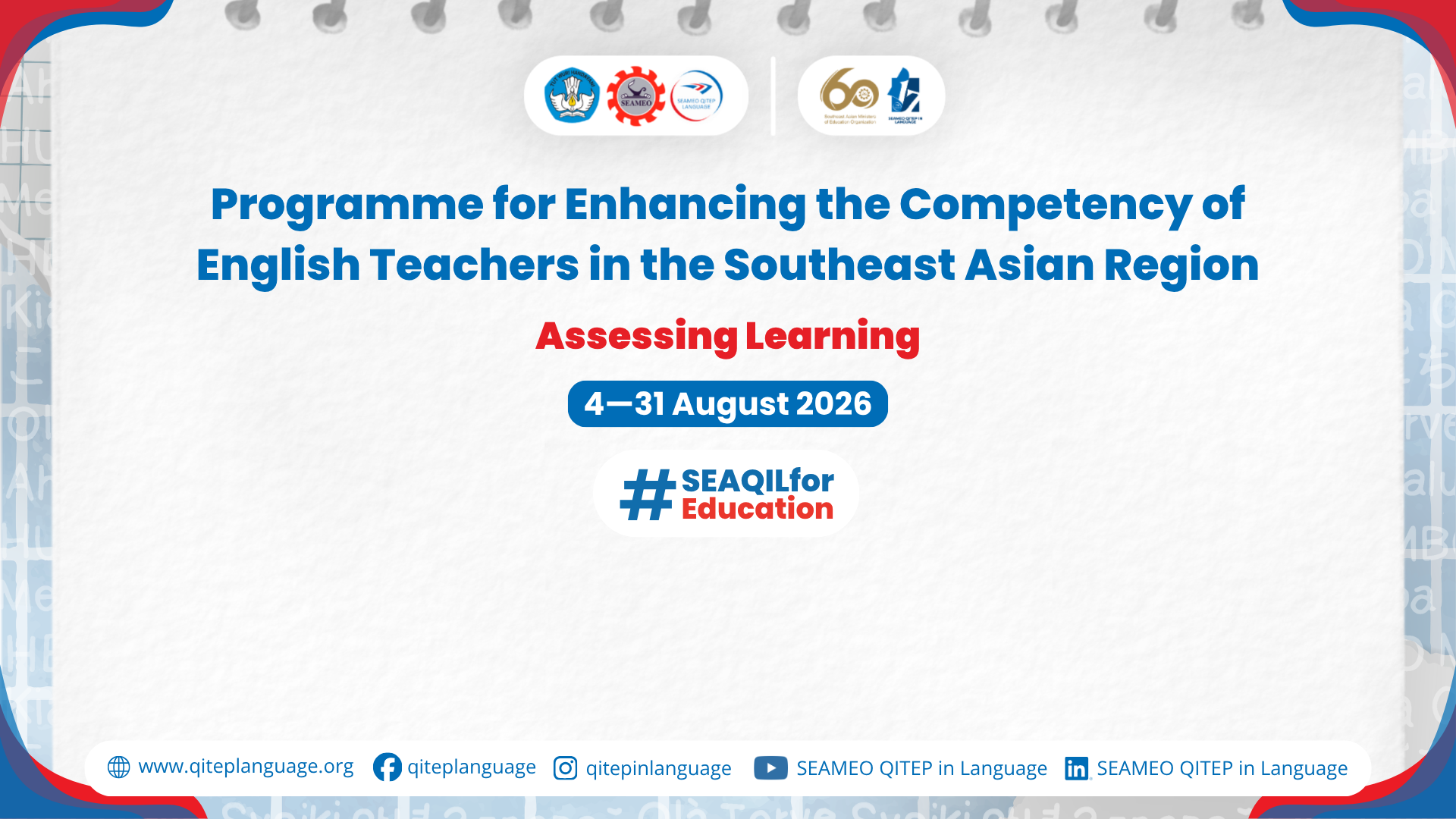 Programme for Enhancing the Competency of English Teachers in the Southeast Asian Region