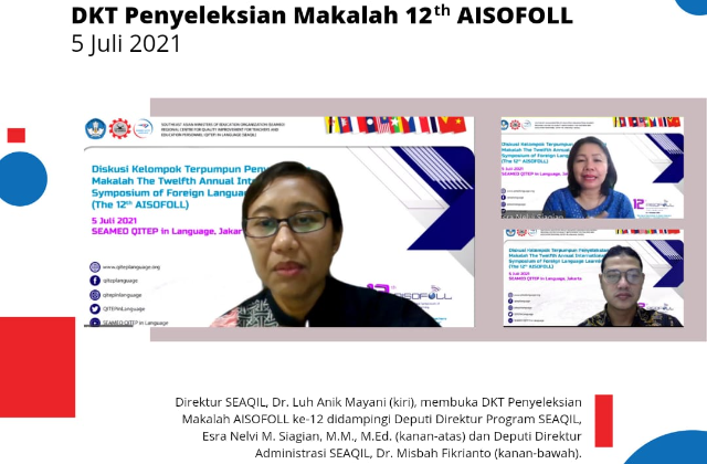 Gandeng pakar teknologi pembelajaran dalam proses seleksi:  SEAQIL umumkan 12 makalah terbaik AISOFOLL ke 12