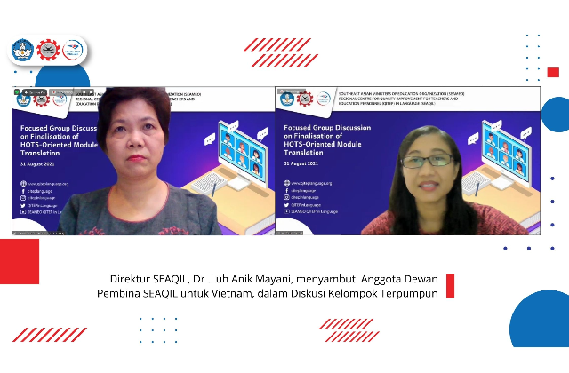 SEAQIL menerjemahkan Modul berorientasi HOTS  dalam bahasa Lao, Khmer, dan Vietnam