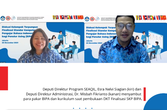 SEAQIL Bersama Pakar BIPA dan Kurikulum Lakukan Finalisasi Standar Kompetensi Pengajar Bahasa Indonesia bagi Penutur Asing