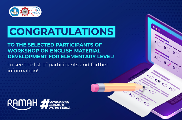 Announcement of The Selected Participants: Workshop on English Material Development for Elementary Level